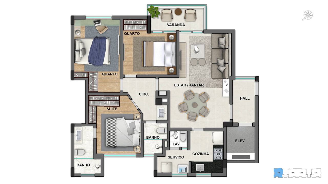 Apartamento 87 m² - Final 01