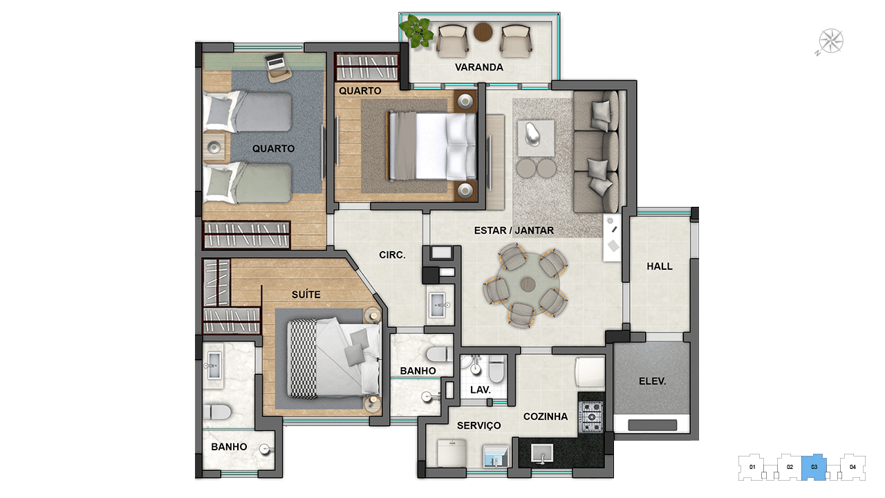 Apartamento 89 m² - Final 03