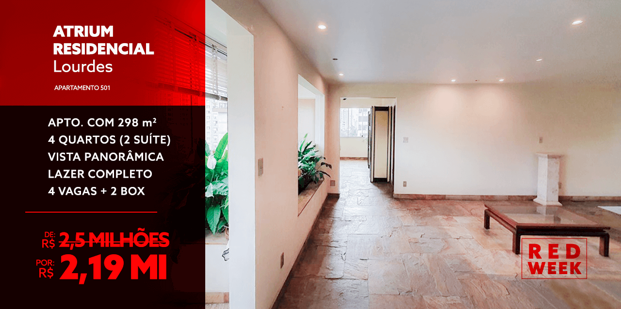 Atrium • Lourdes • 298 m² • R$ 2,19 milhões