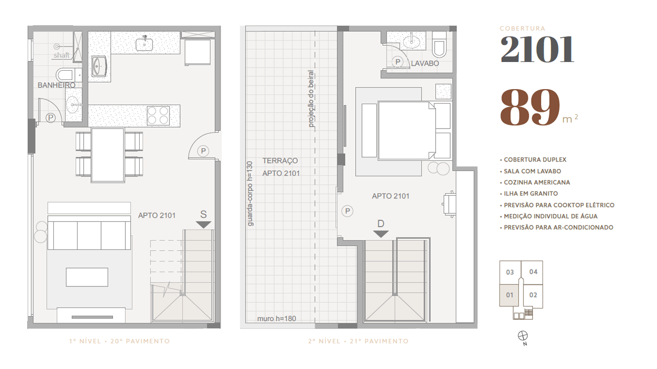 Cobertura • apto 2101 • 89 m²